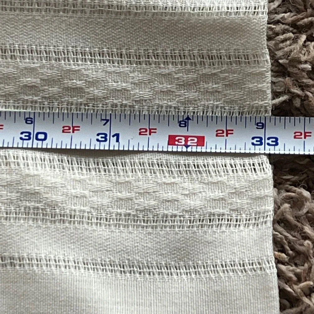 Vintage White Woven Textured Stripe Rectangular Tablecloth 51x66